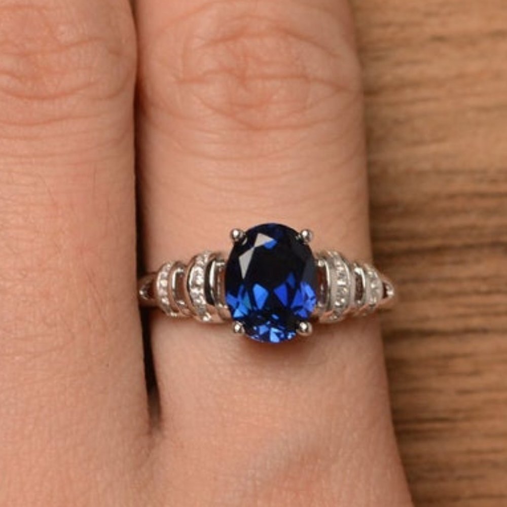 🔥 Refine Oval Pure Zircon Romantic Silver Elegant Rings for Women, PD353 - Picture 3 of 4